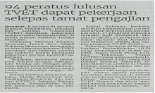 Keratan Media Tempatan Mengenai TVET