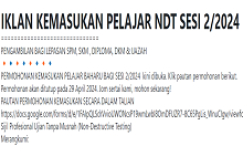 Iklan Kemasukan Pelajar NDT Sesi 2/2024